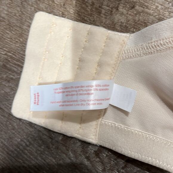 NWOT Cacique Cotton Boost Beige Plunge Bra Size 42DDD - Picture 5 of 5